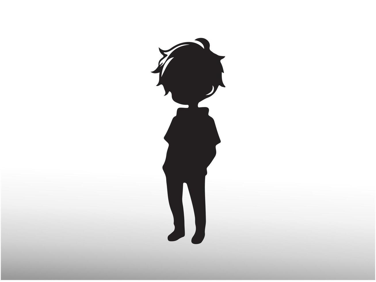 a silhouette of a boy standing with his hands in his pockets vector