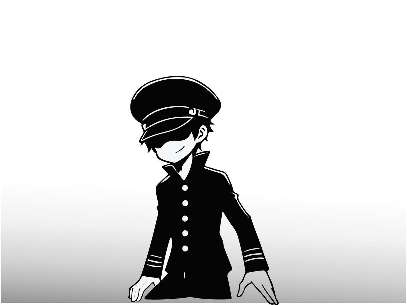 a cartoon character in a uniform with a hat vector