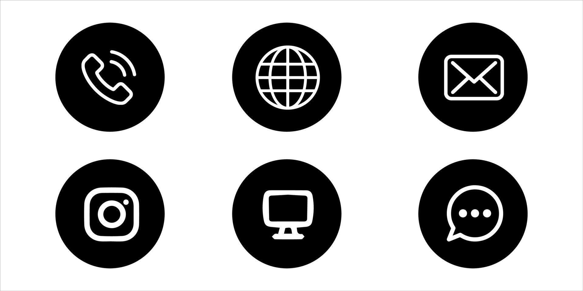 Website contact us icon set vector