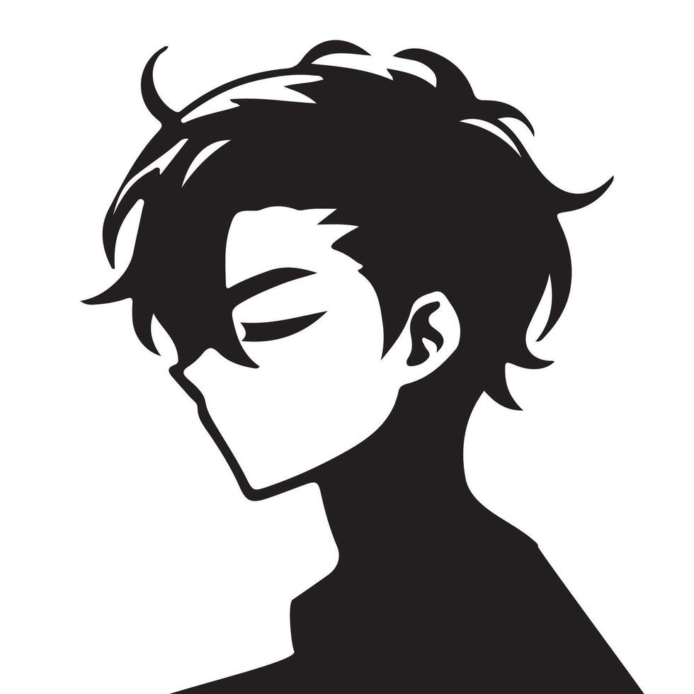 black and white silhouette of a man head vector