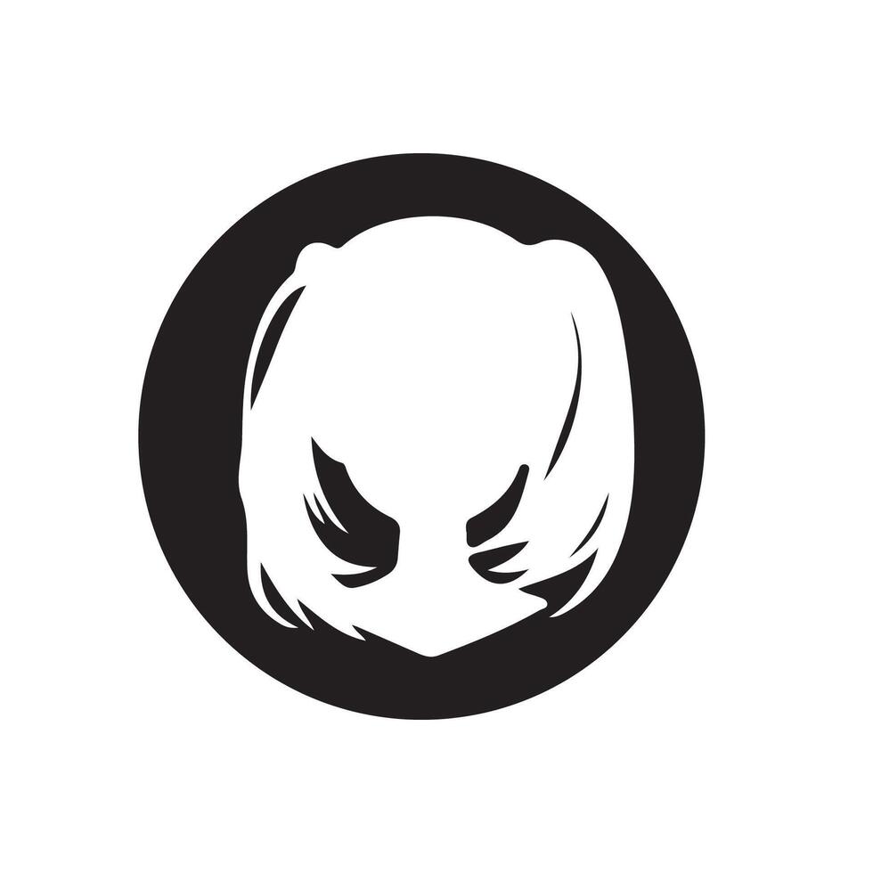 silhouette of a woman's head vector