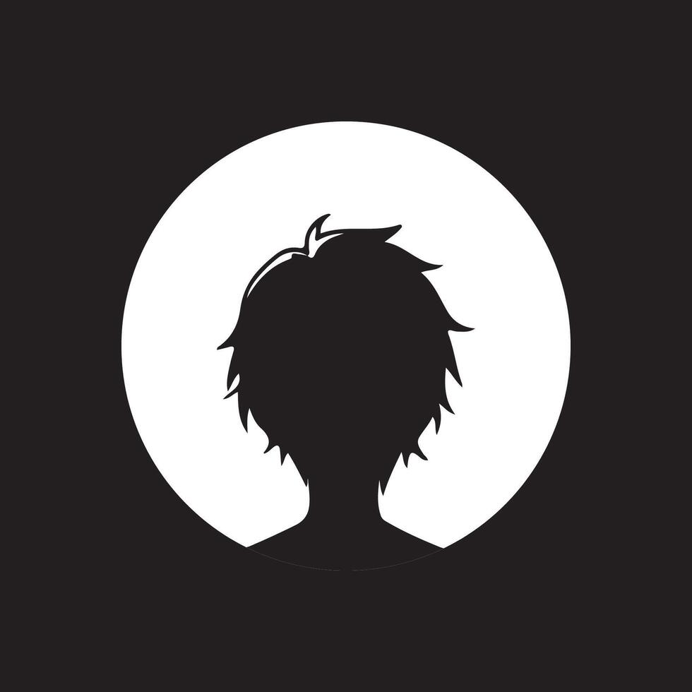 Silhouette of a man head vector