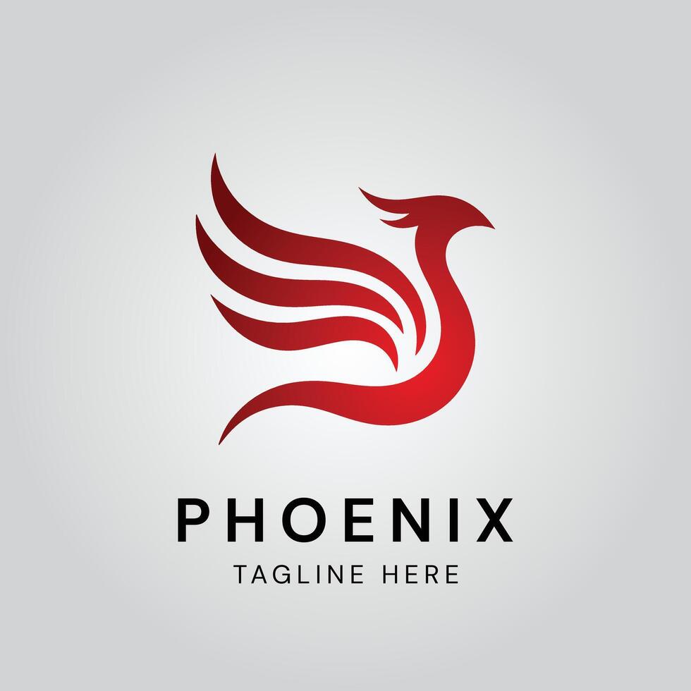 Red Phoenix Rises Logo Design vector