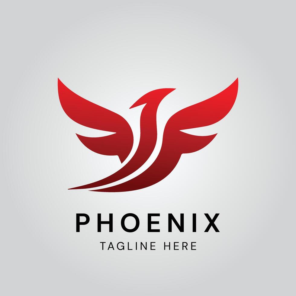 Elegant Red Phoenix Rises Logo Design vector