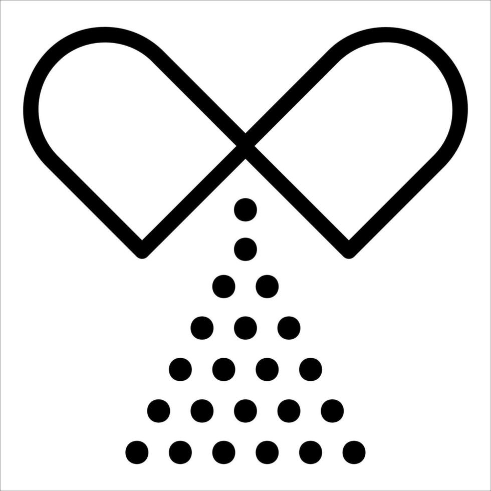 A black and white image of a heart with dots vector