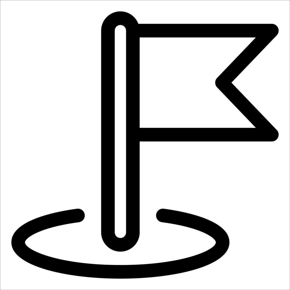 A black and white flag on a golf tee vector