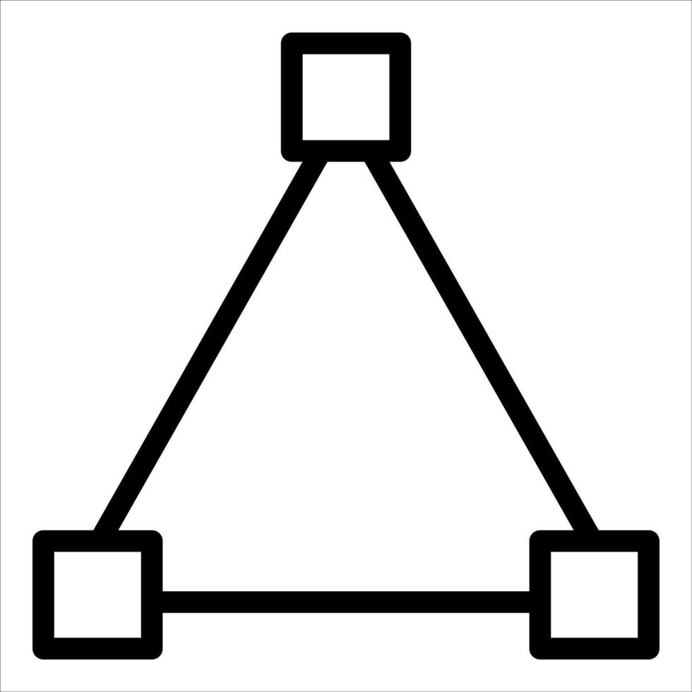 A triangle with three squares inside it vector