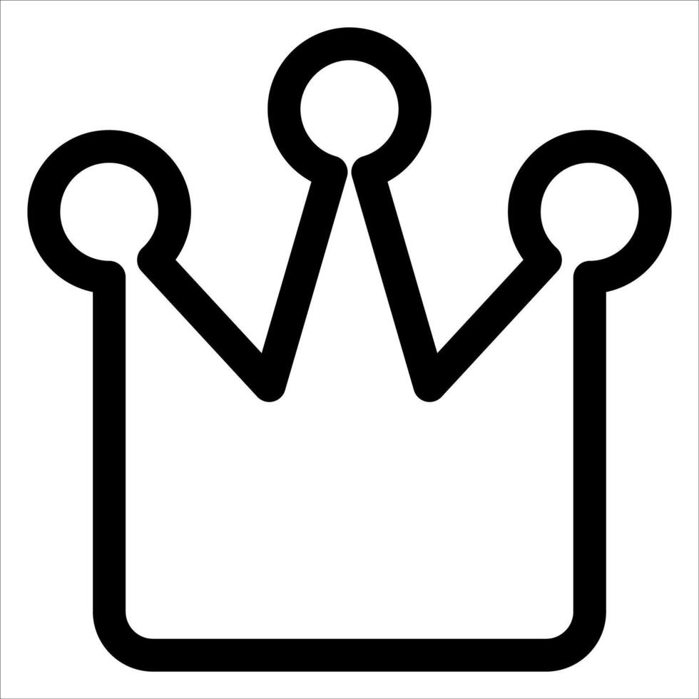 A black and white outline of a crown vector