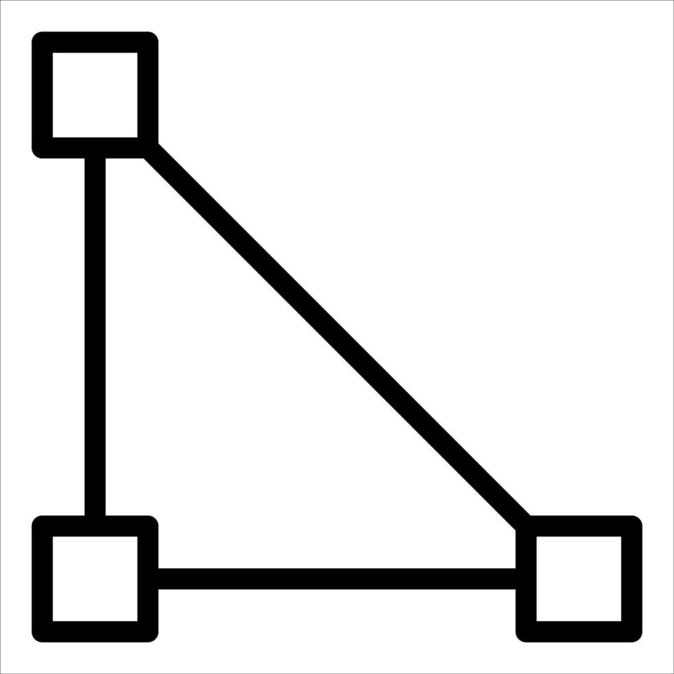 A black and white drawing of a triangle vector