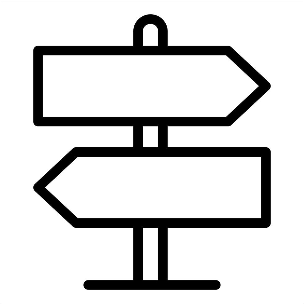 A black and white sign pointing in two different directions vector