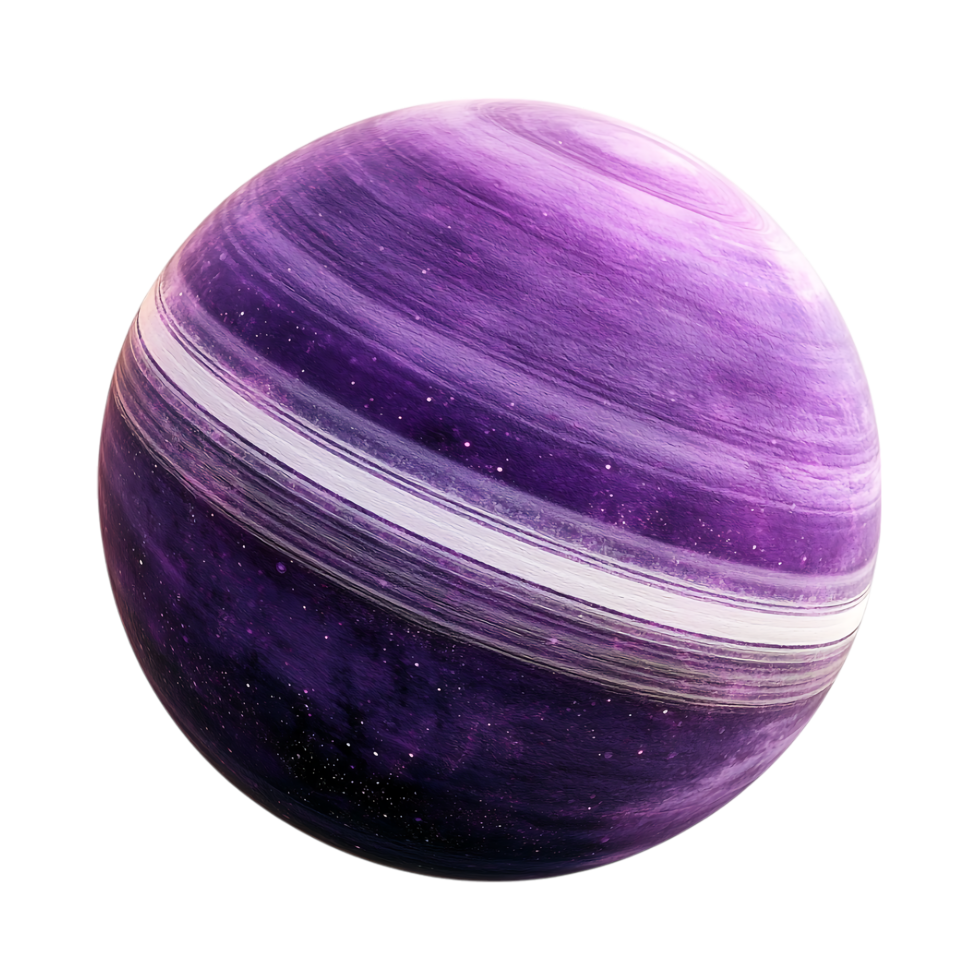 A planet with purple stripes against transparent background png