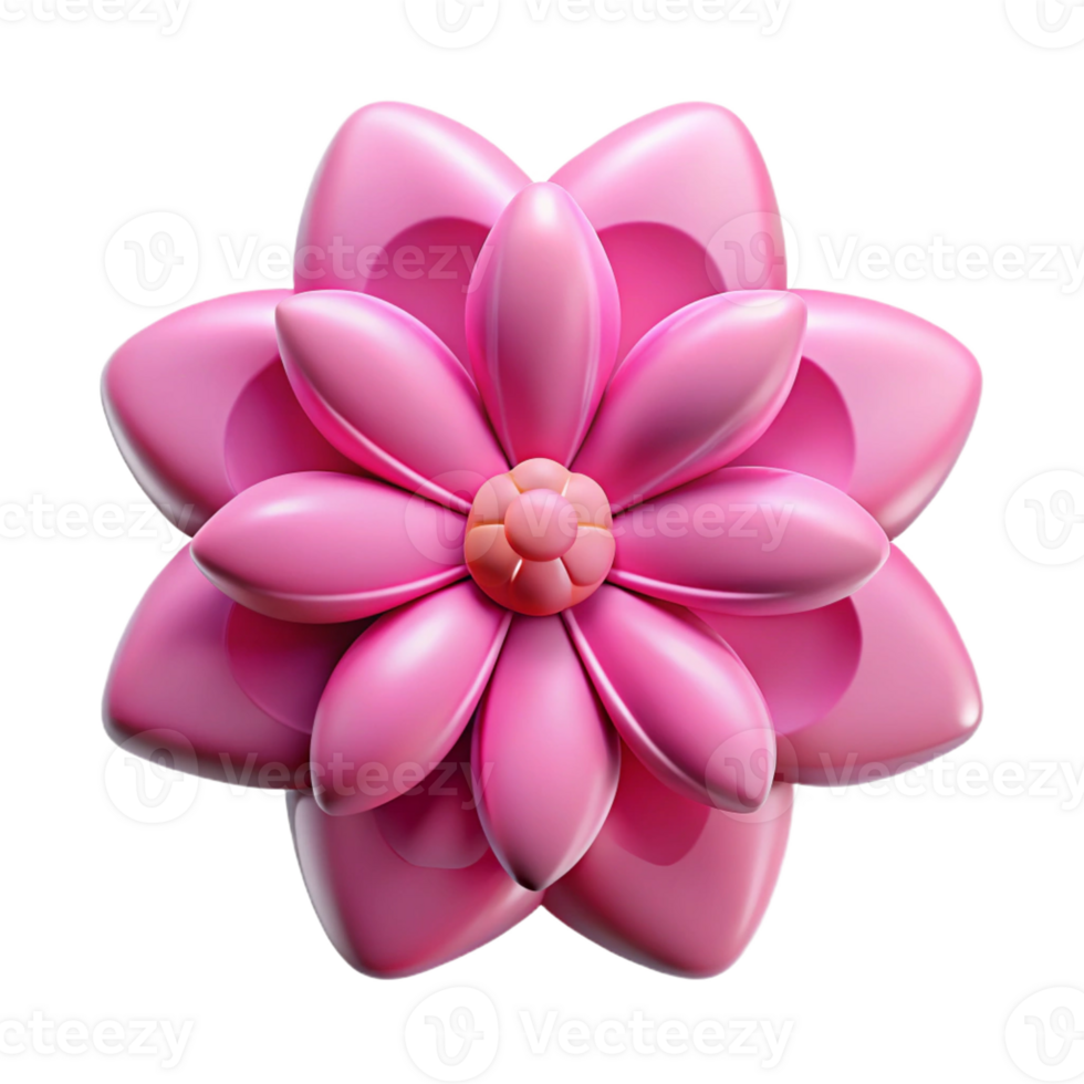 immaculate iconic Symmetrical flower with crisp edges and a single-weight stroke. Flat pink with Scalable Design. png
