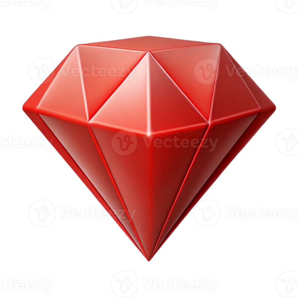 intense captivating Geometric diamond shape with crisp edges and flat red color. Single-weight stroke with Scalable Design. premium png