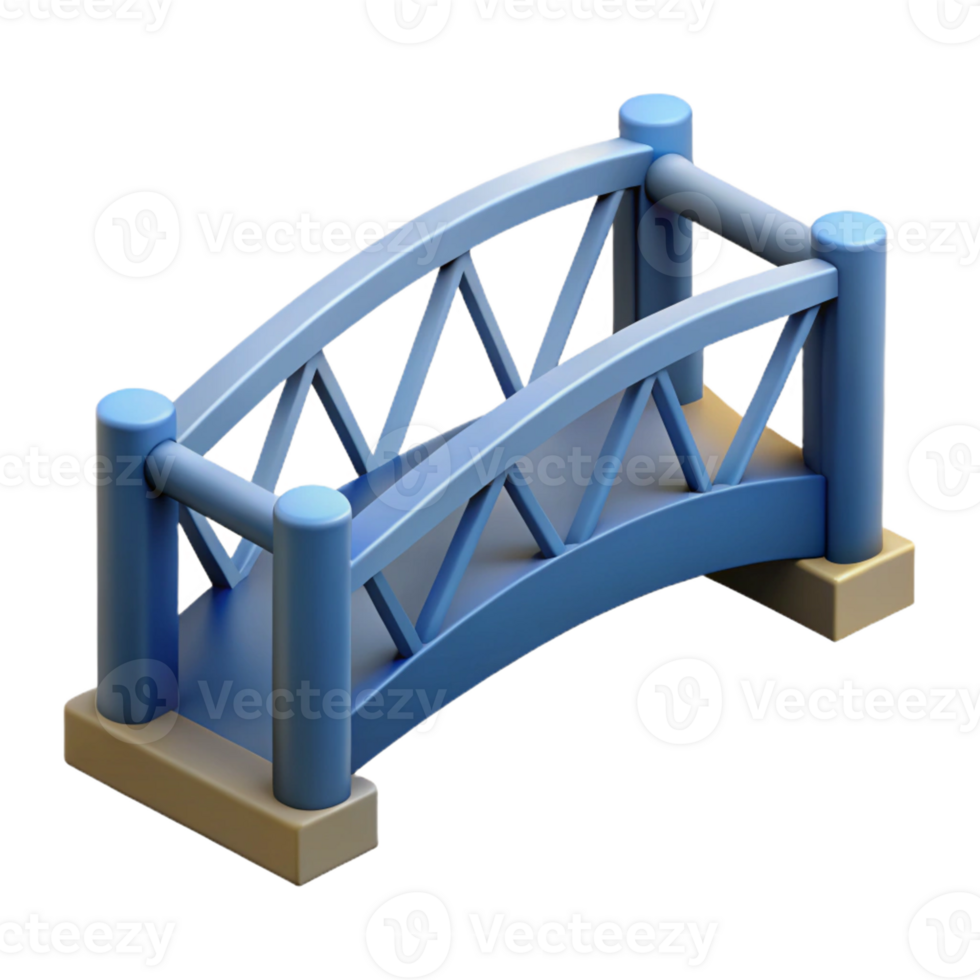 glorious whimsical retro Geometric rendering of a bridge. Crisp edges, flat color with Scalable Design. luxury png