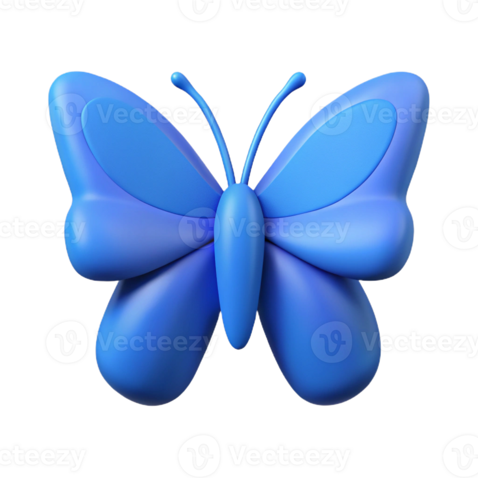 sumptuous gothic Symmetrical butterfly with crisp edges and single-weight stroke. Flat blue with Scalable Design. top-tier png