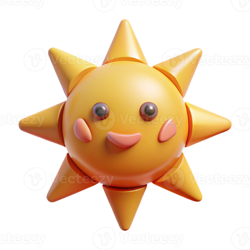 tranquil captivating Circular sun character with triangular rays. Crisp edges, flat color, with Scalable Design. impeccable png
