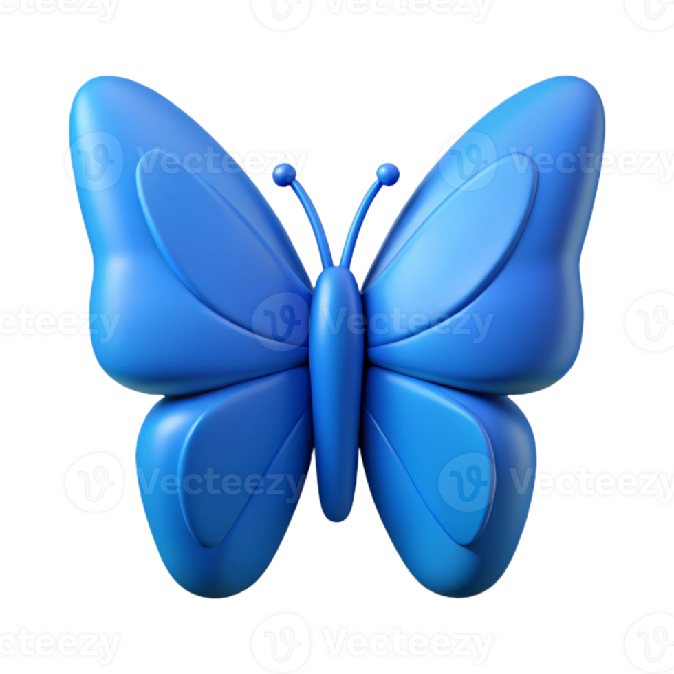 rare minimalist Symmetrical butterfly with crisp edges and single-weight stroke. Flat blue with Scalable Design. elite png