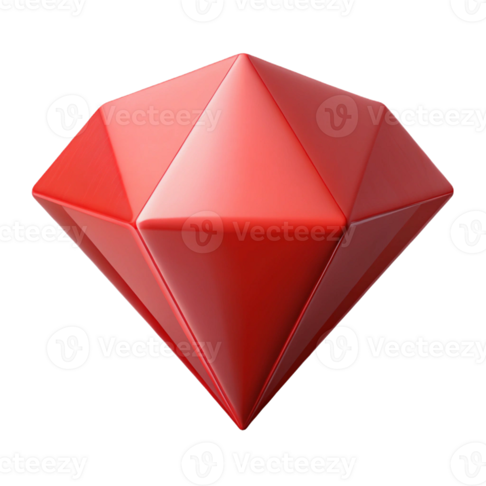 exquisite futuristic Geometric diamond shape with crisp edges and flat red color. Single-weight stroke with Scalable Design. studio quality png