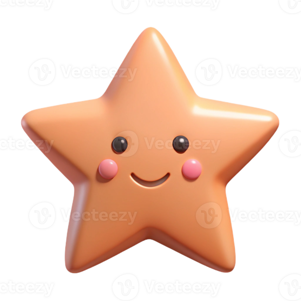 dynamic magnificent Symmetrical five-pointed star with a friendly face. Flat color, clean lines, minimal design with Scalable Design. 8K png