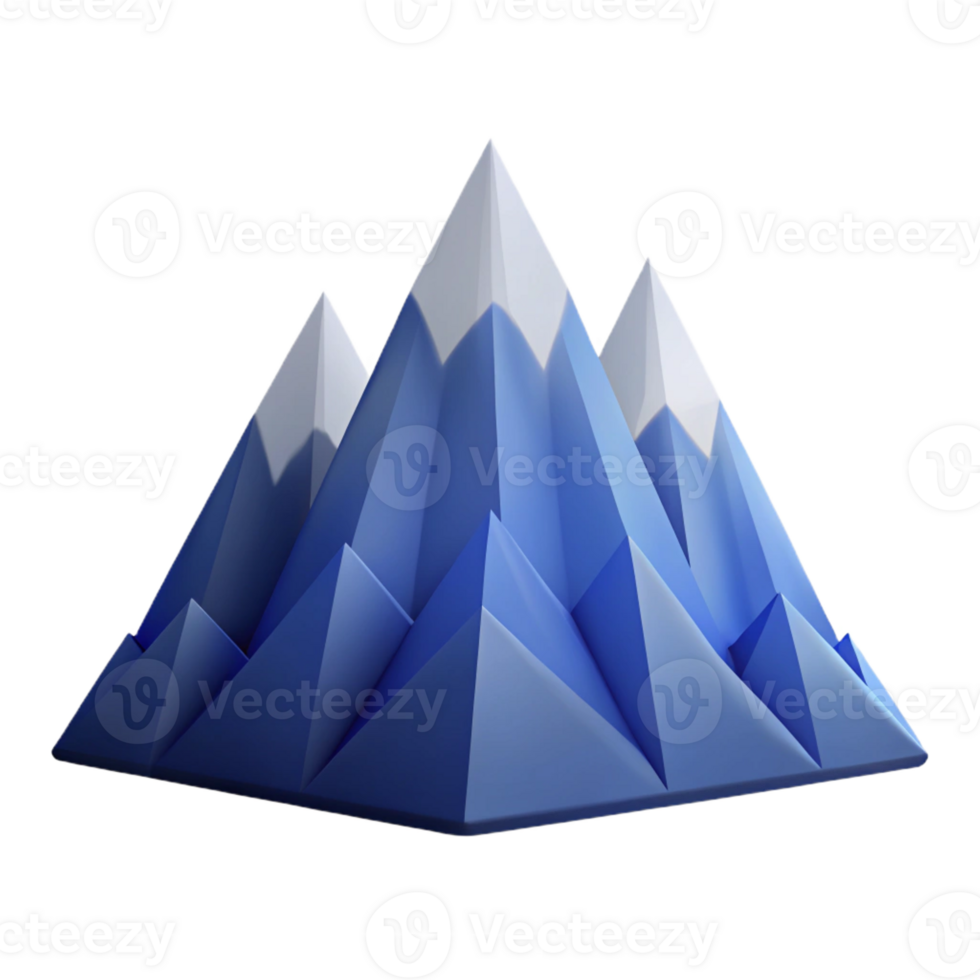 serene coastal Geometric mountain range, symmetrical design, crisp edges, flat color with Scalable Design. museum quality png