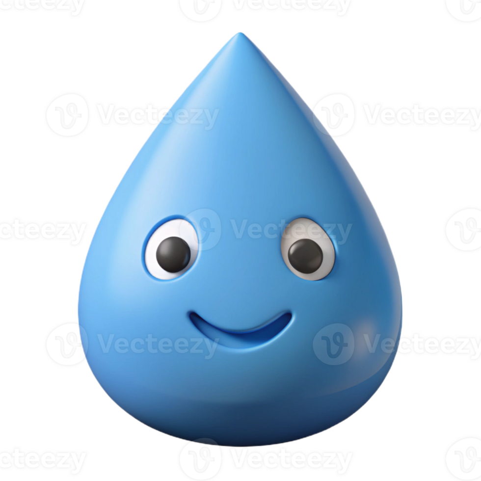beautiful standout Teardrop-shaped character with a single, curved smile. Flat color, clean lines, with Scalable Design. png
