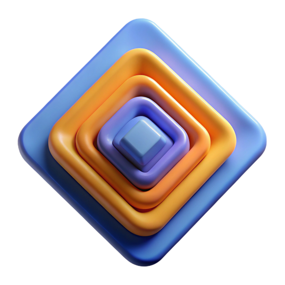 enchanting dramatic avant-garde Series of concentric squares, rotating inwards, flat color with Scalable Design. fine detail png