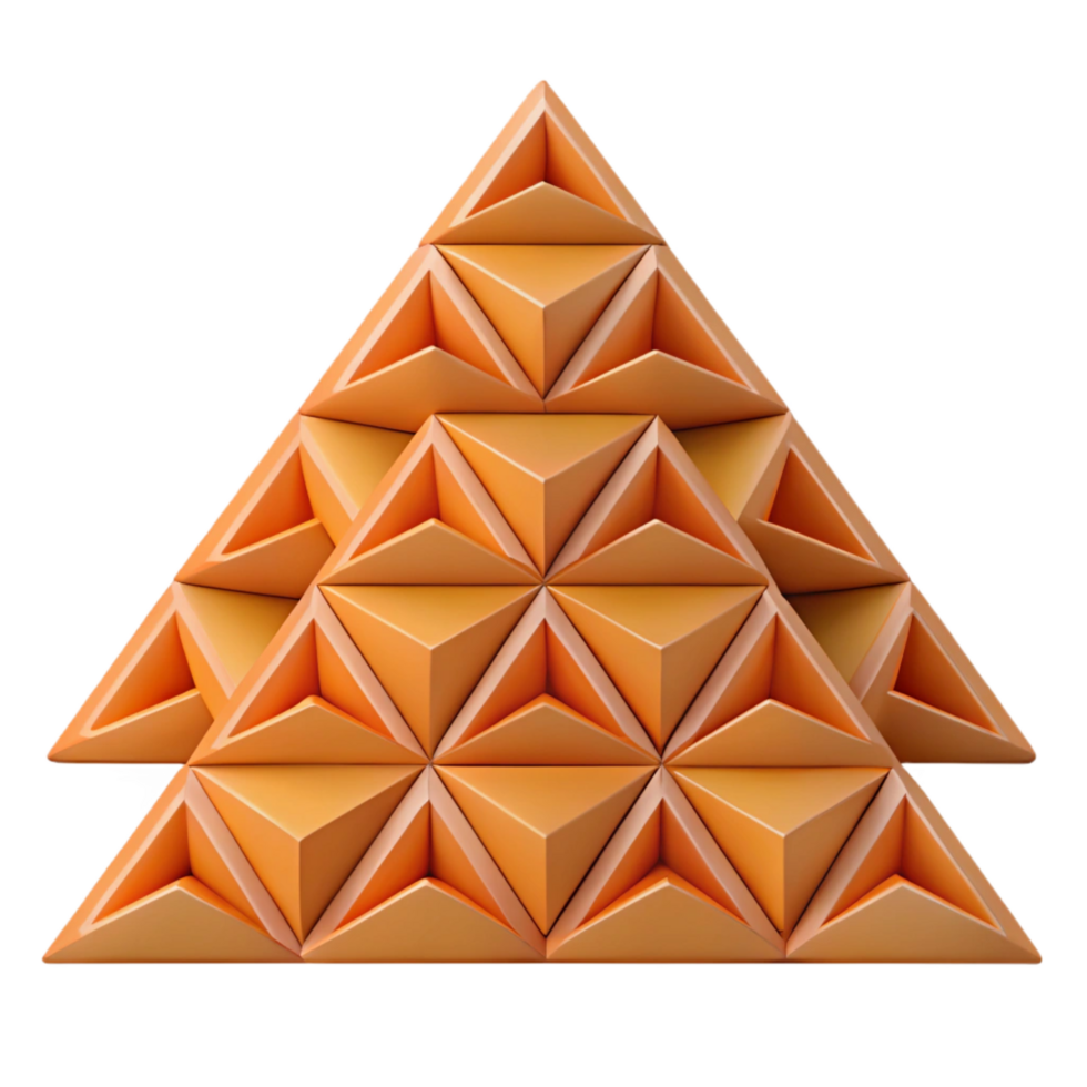 distintivo impressionista uma padronizar do aninhado triângulos, simétrico projeto, mínimo estética. plano cor com escalável Projeto. fresco png