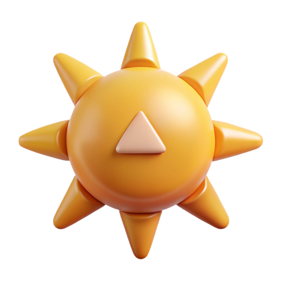 mysterious sumptuous Circular sun character with triangular rays. Flat color, symmetrical, minimal with Scalable Design. crisp png
