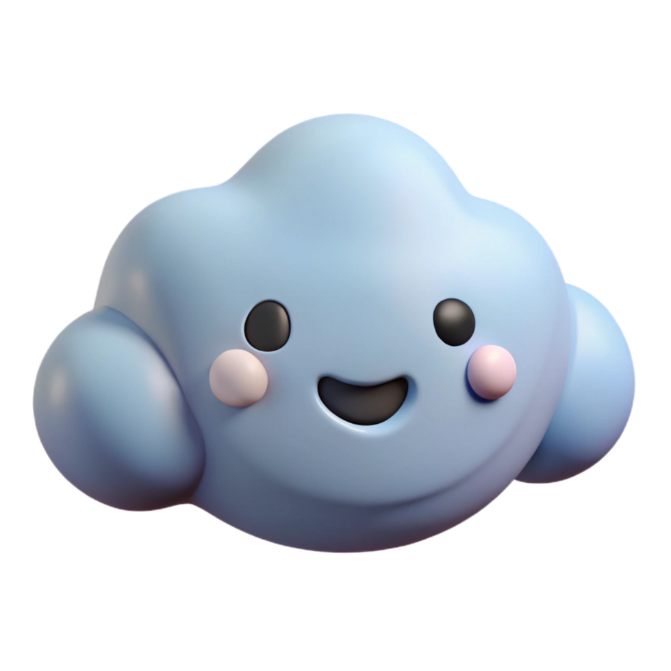 notable renaissance Cloud character with rounded edges and a happy expression. Clean lines, scalable, flat color with Scalable Design. professional png