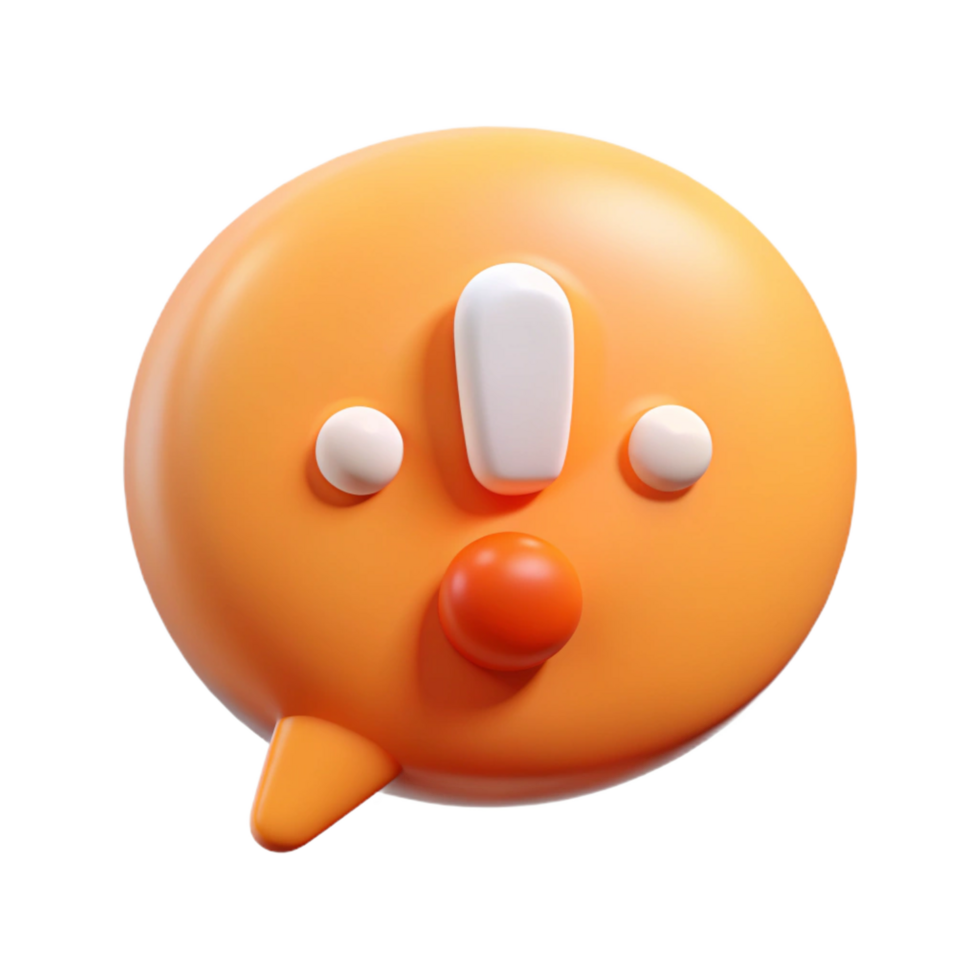 nostalgic captivating Speech bubble character with an exclamation point. Crisp edges, clean lines, with Scalable Design. high quality png