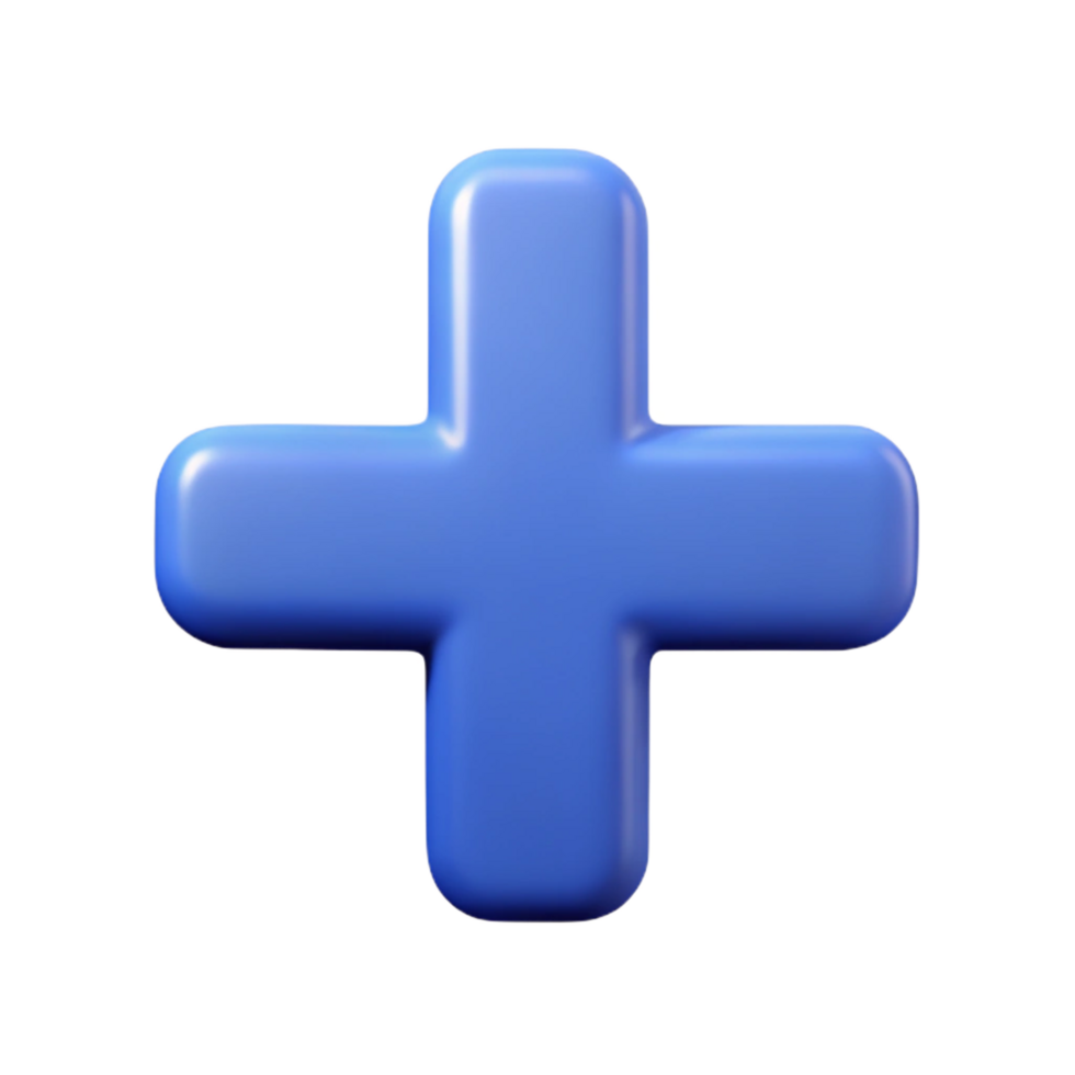 acclaimed mid-century Plus sign character with rounded edges. Symmetrical, minimal design, flat color with Scalable Design. 8K png