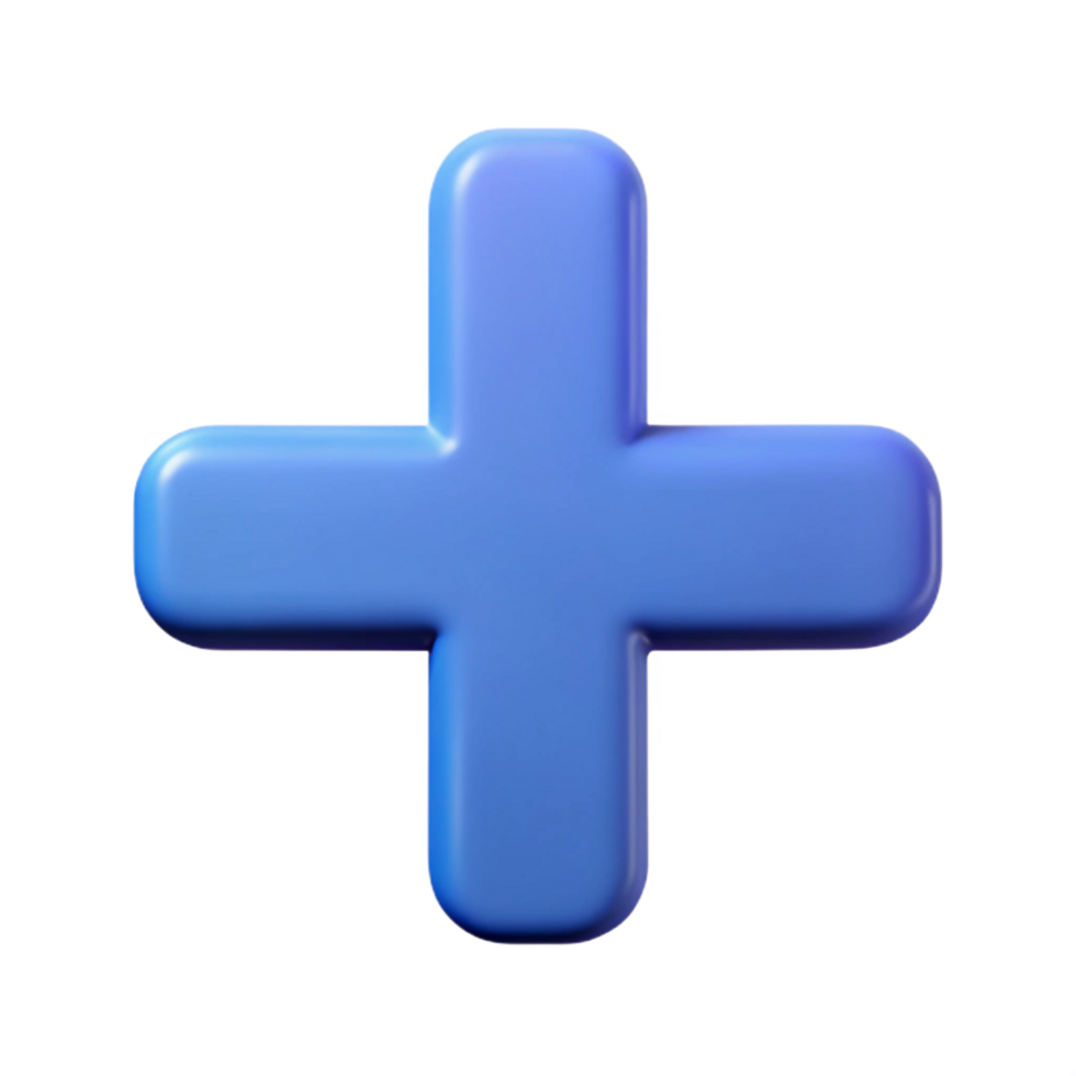 pristine traditional Plus sign character with rounded edges. Symmetrical, minimal design, flat color with Scalable Design. flawless png