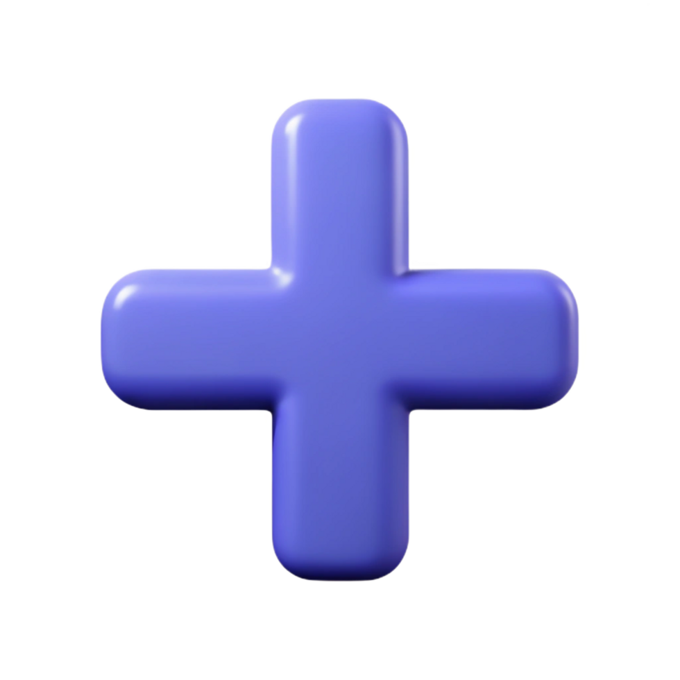 joyful captivating Plus sign character with rounded edges. Symmetrical, minimal design, flat color with Scalable Design. 8K png