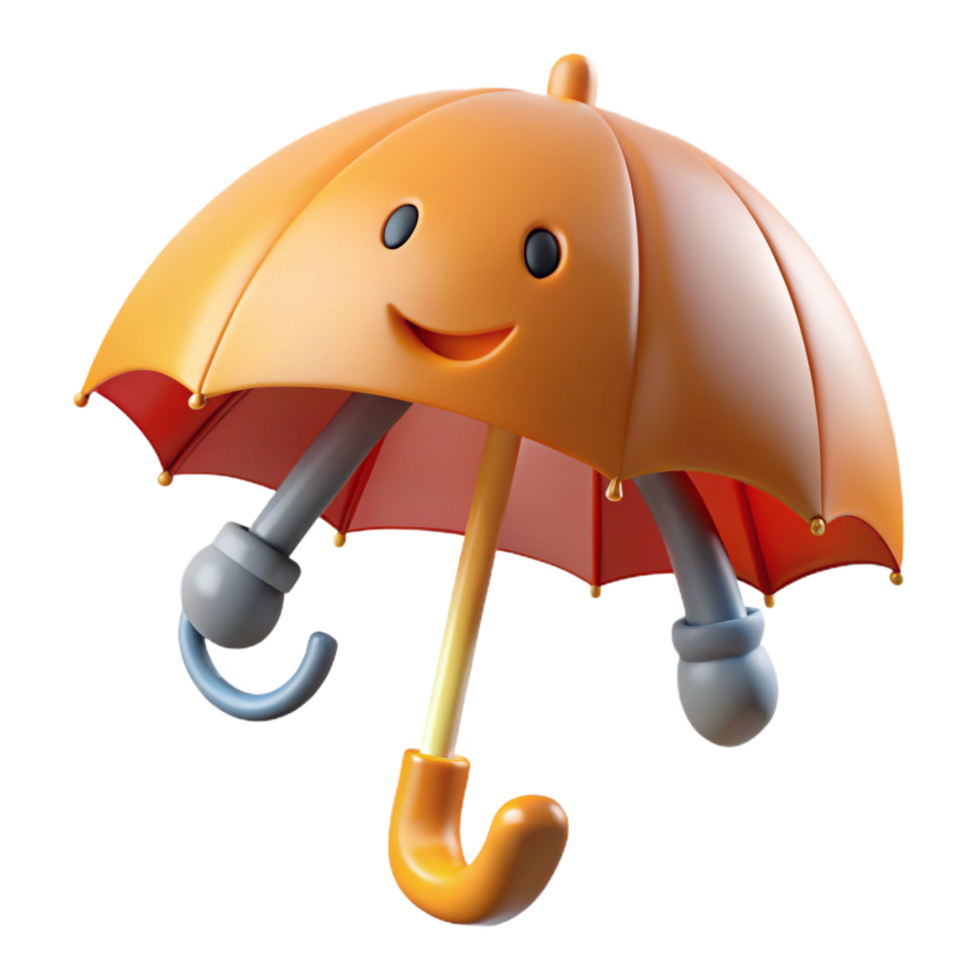 celebrated classic Umbrella character with a curved handle. Crisp edges, clean lines, with Scalable Design. ultra HD png
