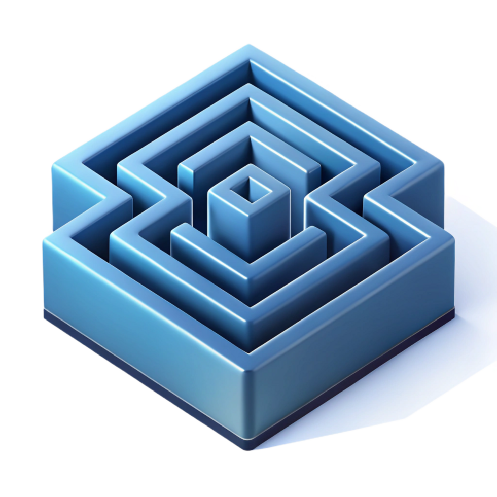 pristine quintessential Geometric maze, crisp edges, minimal with Scalable Design. png