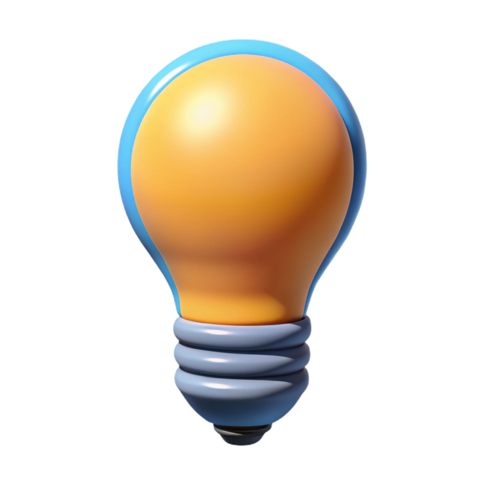 dramatic vibrant Scalable lightbulb icon. Clean lines, single-weight stroke, flat color with Scalable Design. flawless png