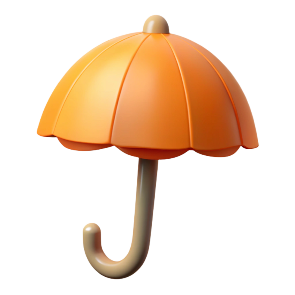 elegant traditional A simple umbrella with a curved handle. Flat color, minimal design with Scalable Design. refined png