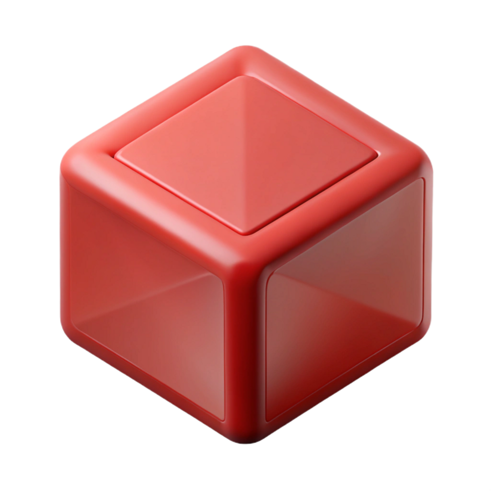 extraordinário inesquecível geométrico cubo com fresco arestas e sólido vermelho. mínimo com escalável Projeto. png