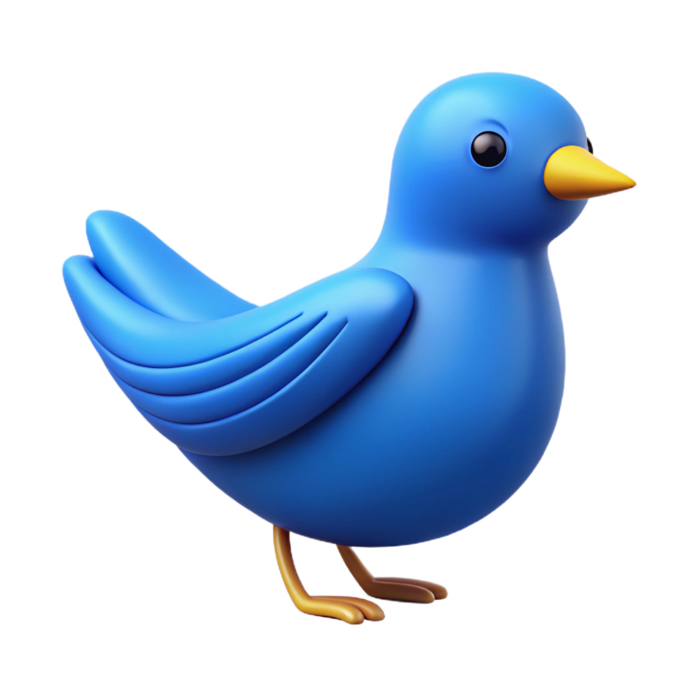 standout surreal Clean lines form a stylized bird. Flat blue. Single-weight stroke with Scalable Design. 4K png