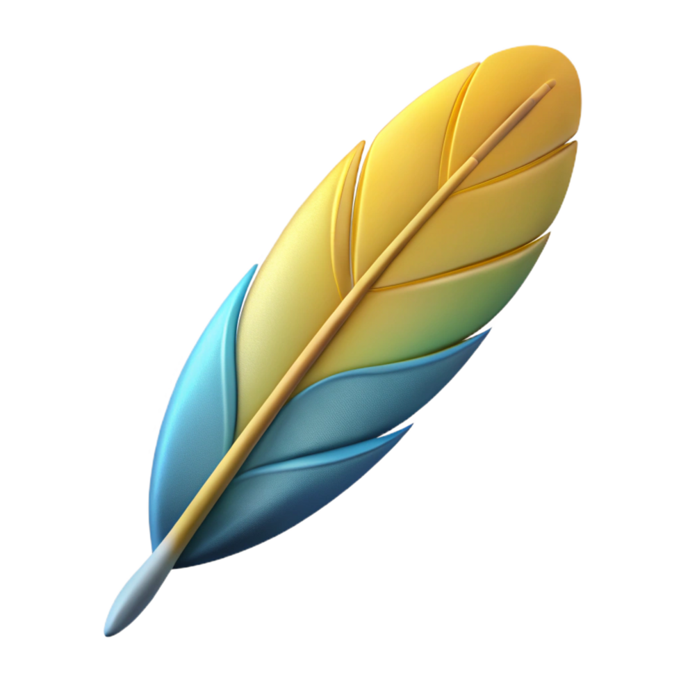 radiant contemporary Symmetrical feather. Flat color, crisp edges, minimal design with Scalable Design. genuine png