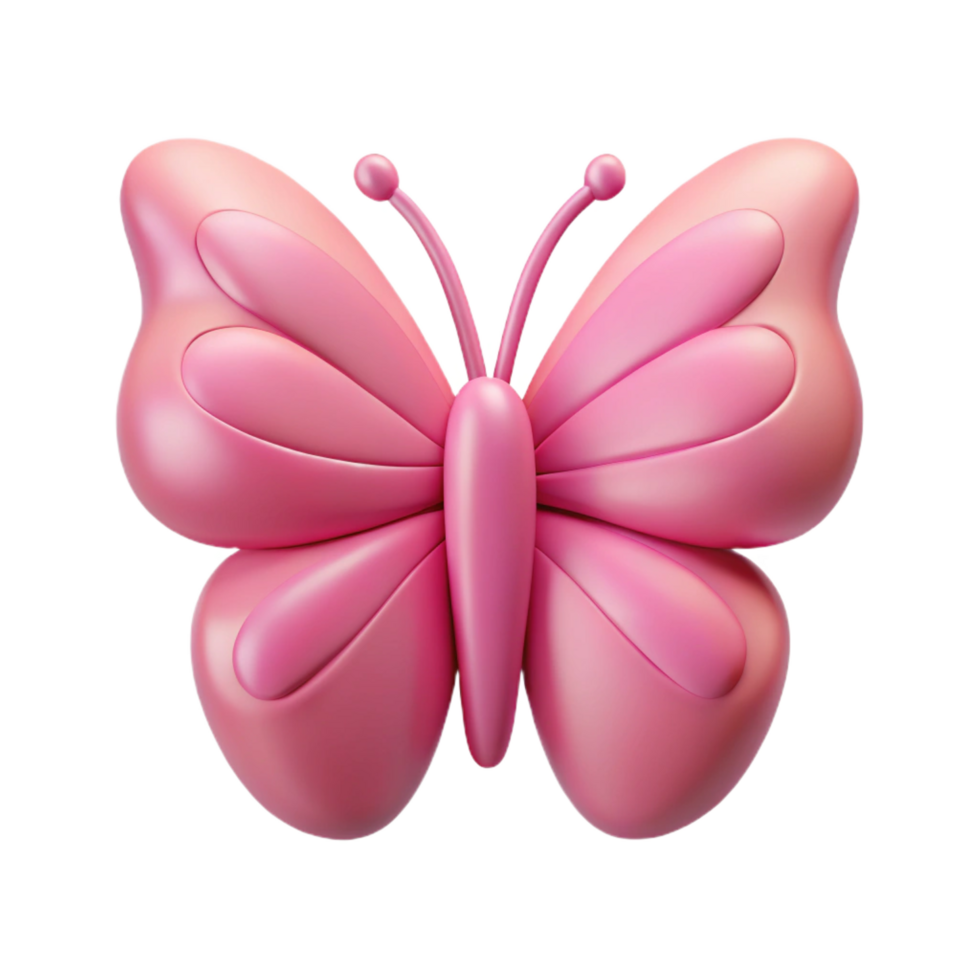 harmonious serene Symmetrical butterfly with crisp edges. Flat pink. Minimal design with Scalable Design. perfect clarity png