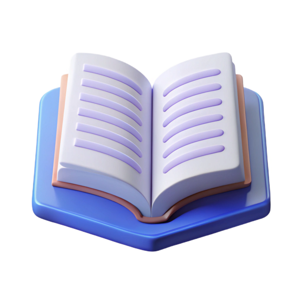 vibrant urban Pictogram of an open book. Clean lines, flat color, minimal design with Scalable Design. genuine png