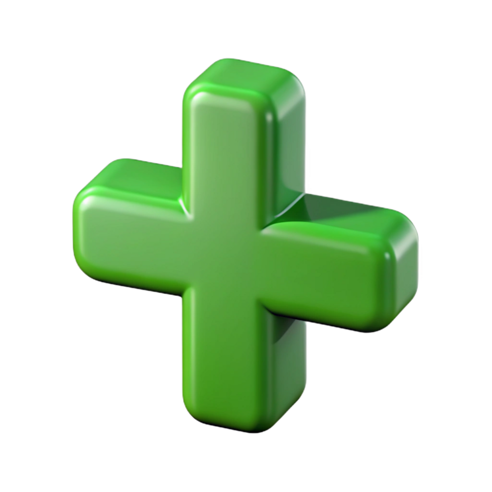 wonderful avant-garde Crisp edges define a plus sign. Flat green. Single-weight stroke with Scalable Design. 8K png