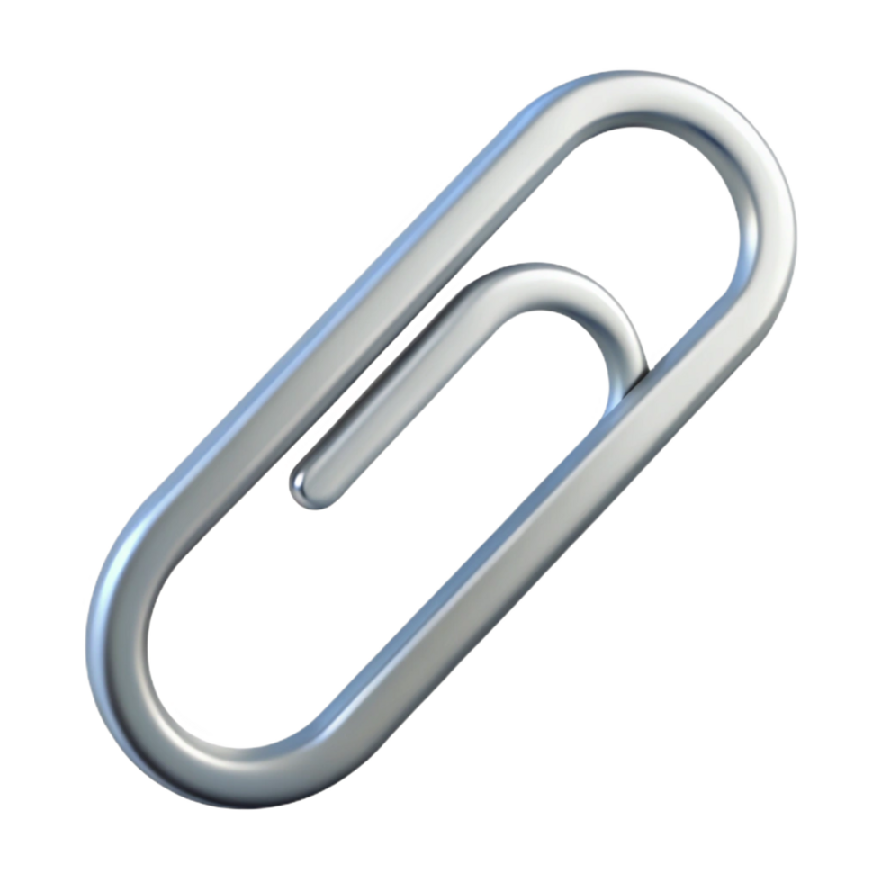 impressive ethereal retro Simple paperclip icon with clean lines. Flat silver. with Scalable Design. 4K png