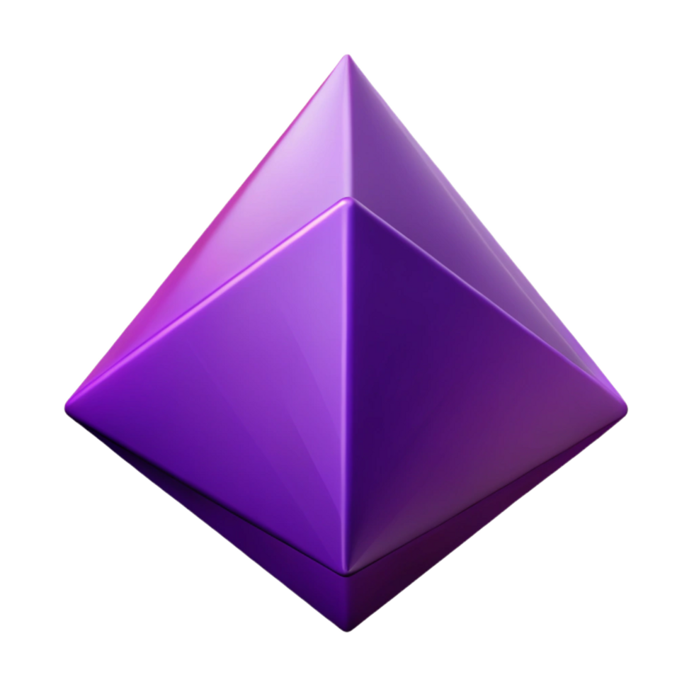 joyful elegant Geometric pyramid with crisp edges and solid purple. Minimal with Scalable Design. ultra HD png