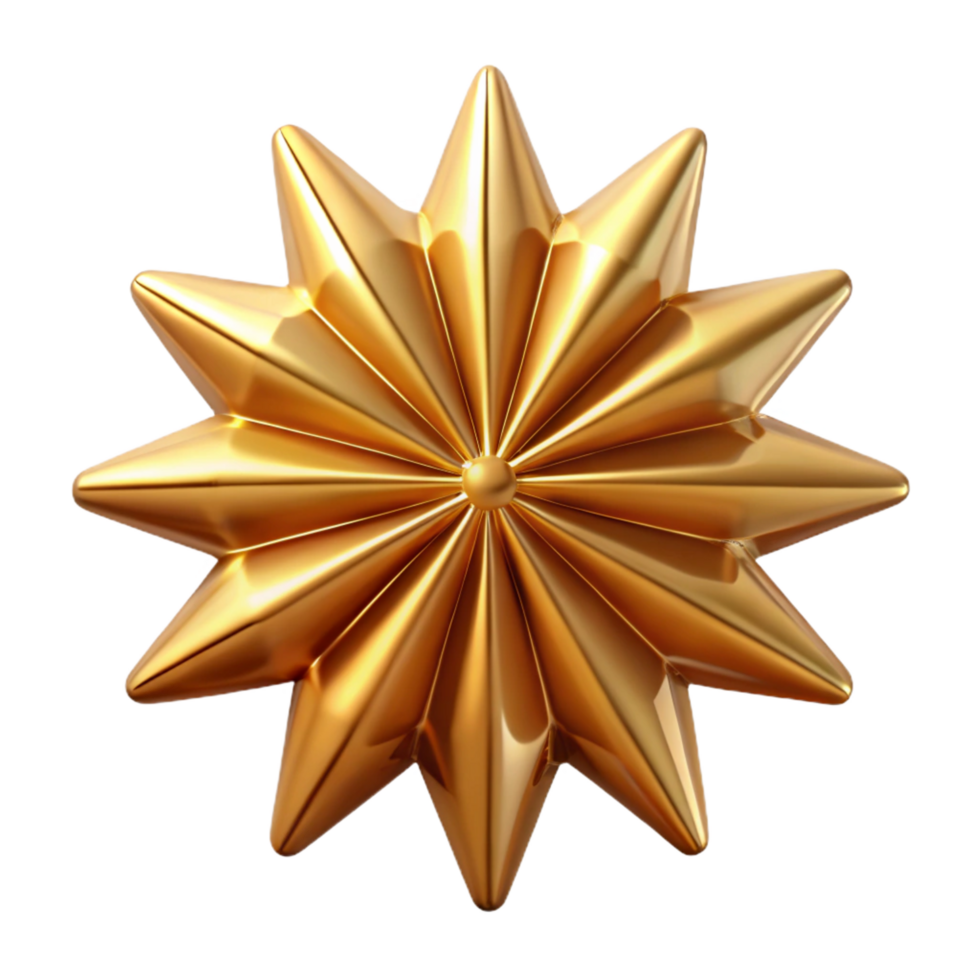 stunning notable Symmetrical starburst with crisp edges. Flat gold. with Scalable Design. png