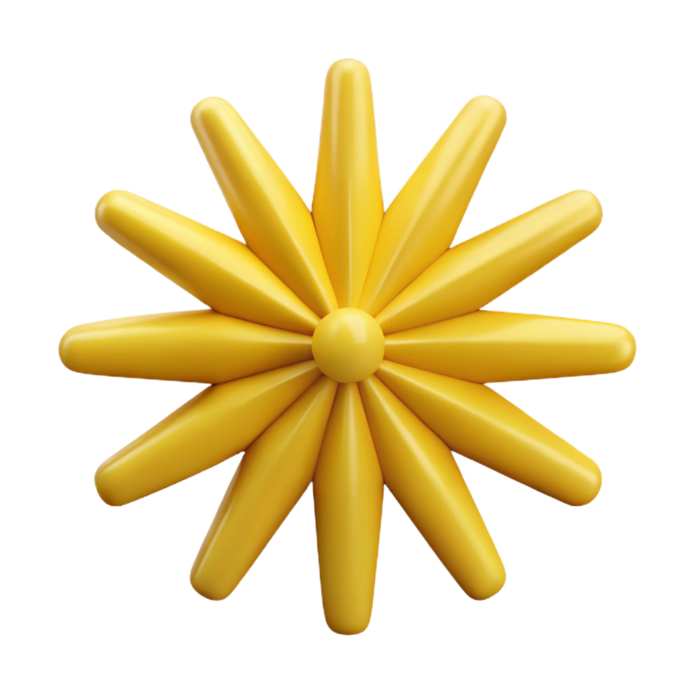 mysterious radiant Symmetrical starburst shape, clean lines, flat yellow with Scalable Design. handcrafted png