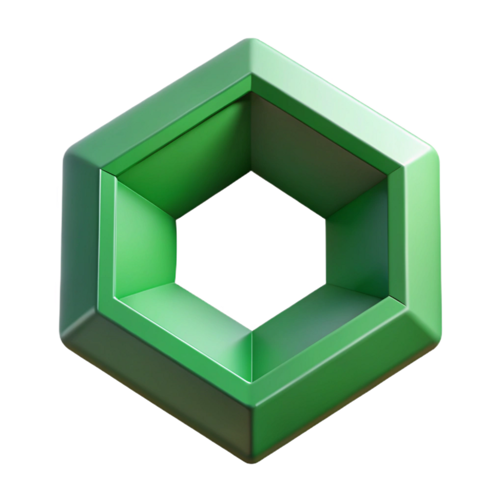 fascinating passionate gothic Geometric hexagon with inner circle, flat green, with Scalable Design. ultra HD png
