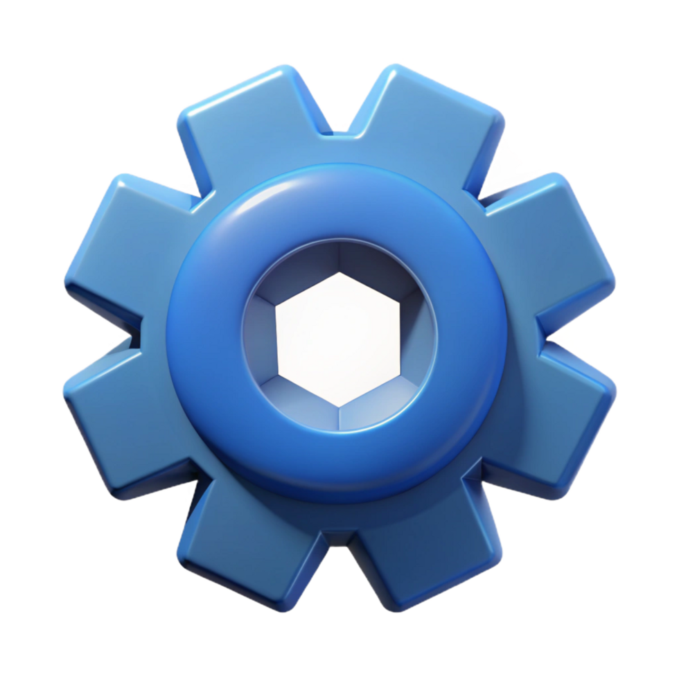 melancholic majestic Pictogram of a gear. Geometric shape, clean lines, with Scalable Design. masterfully captured png