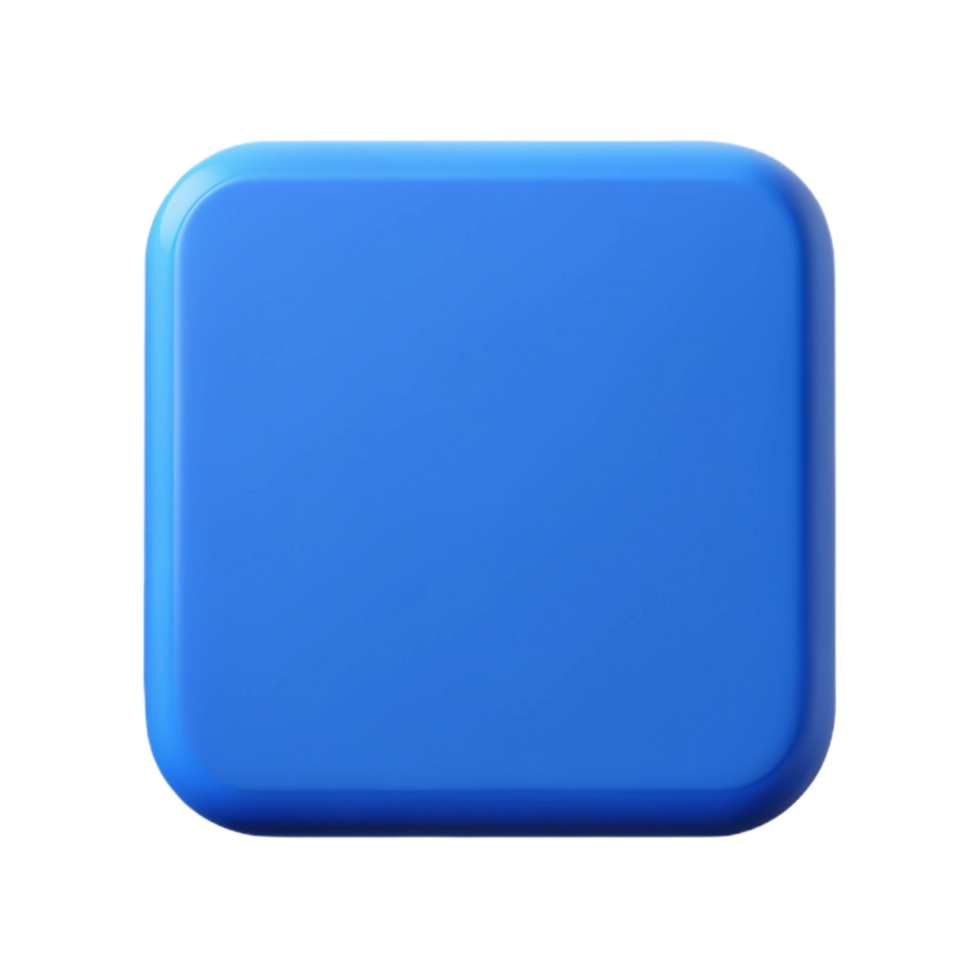 harmonious serene Flat color square with rounded corners, crisp edges, minimal, blue with Scalable Design. perfect clarity png